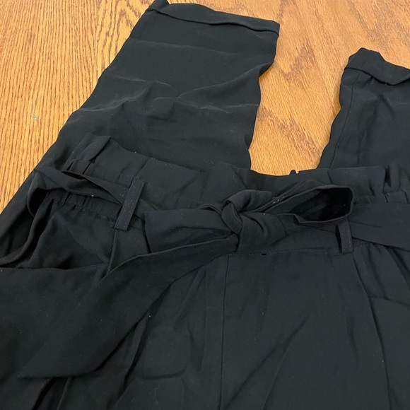Zara Ribbon Black Cigarette Pants XS Work Dinner Office Ladies Bottoms Suit - Picture 6 of 6